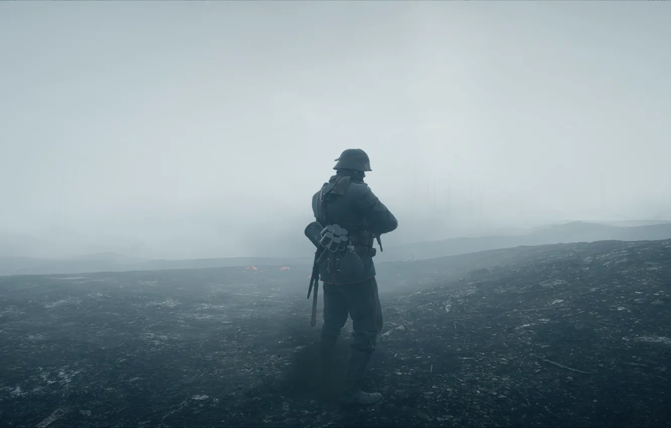 Фото обои туман, война, игра, солдат, Electronic Arts, Battlefield 1