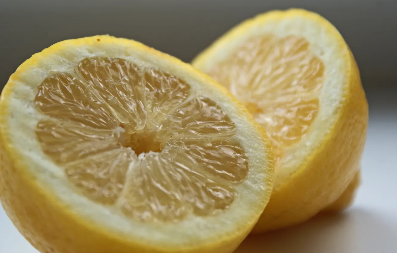 Фото обои макро, желтый, лимон