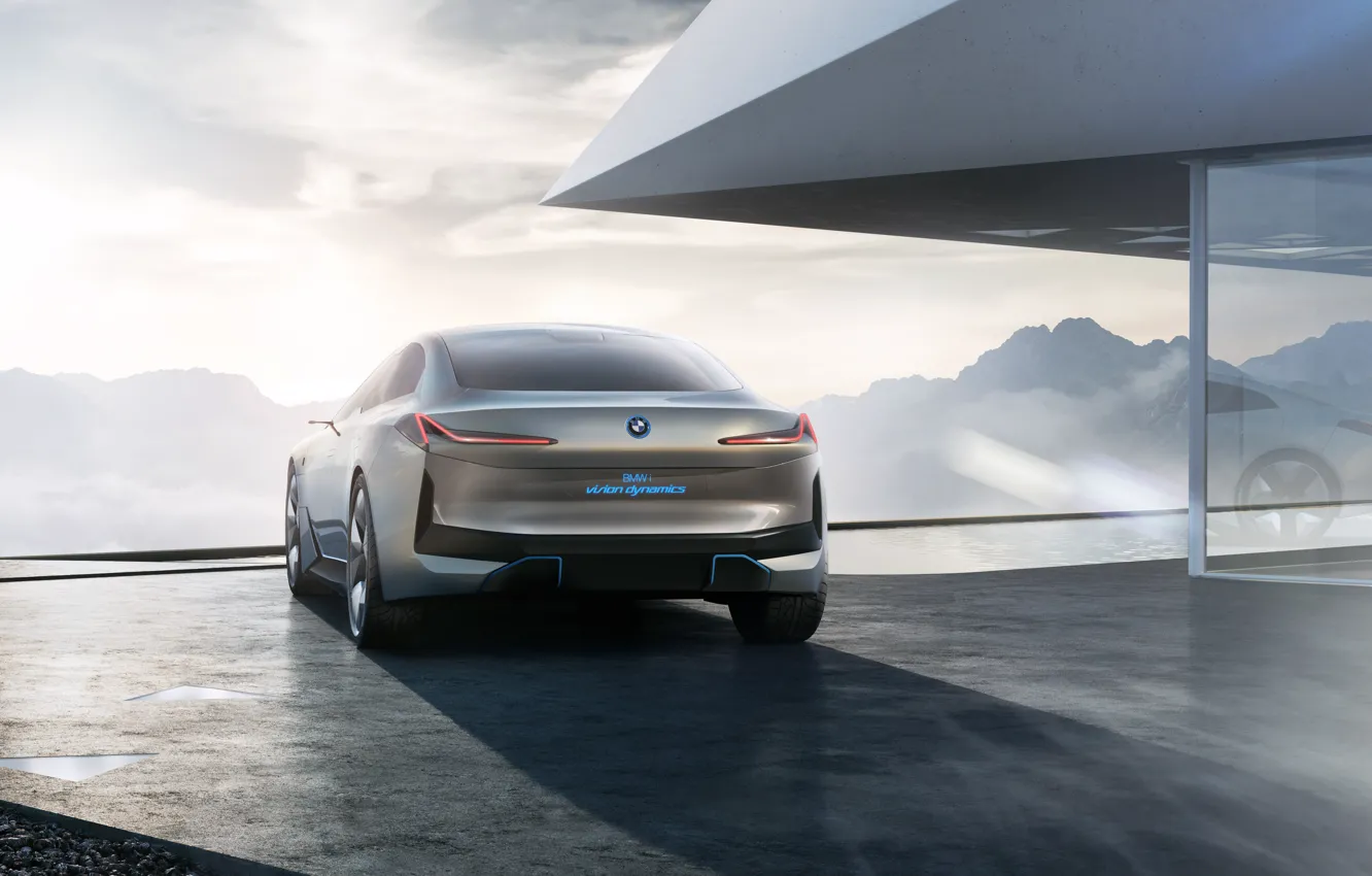 Фото обои Concept, BMW, Концепт, Седан, Немецкий, Сзади, Электромобиль, 2021