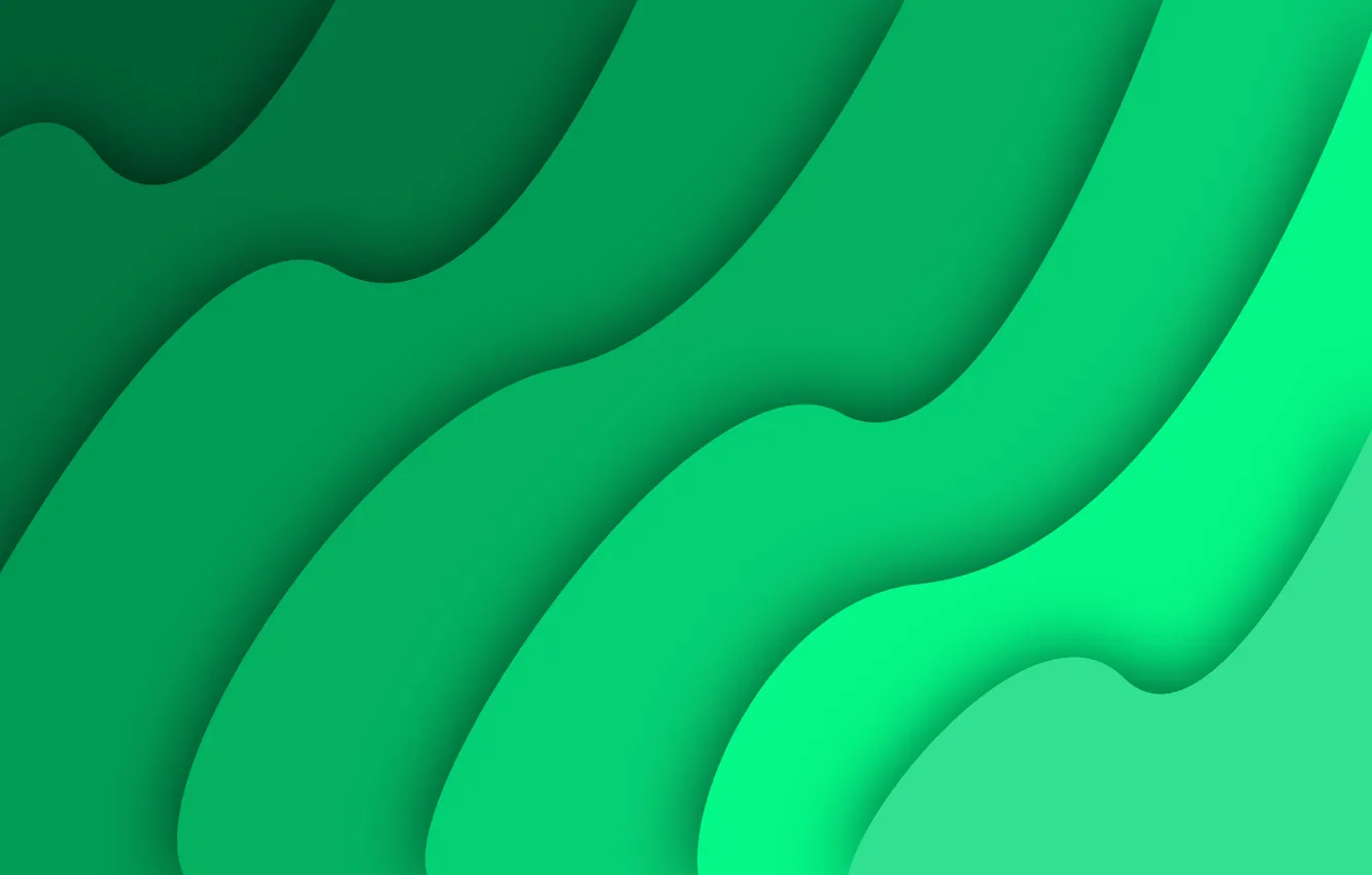 Фото обои simple, green, abstract, waves, wave