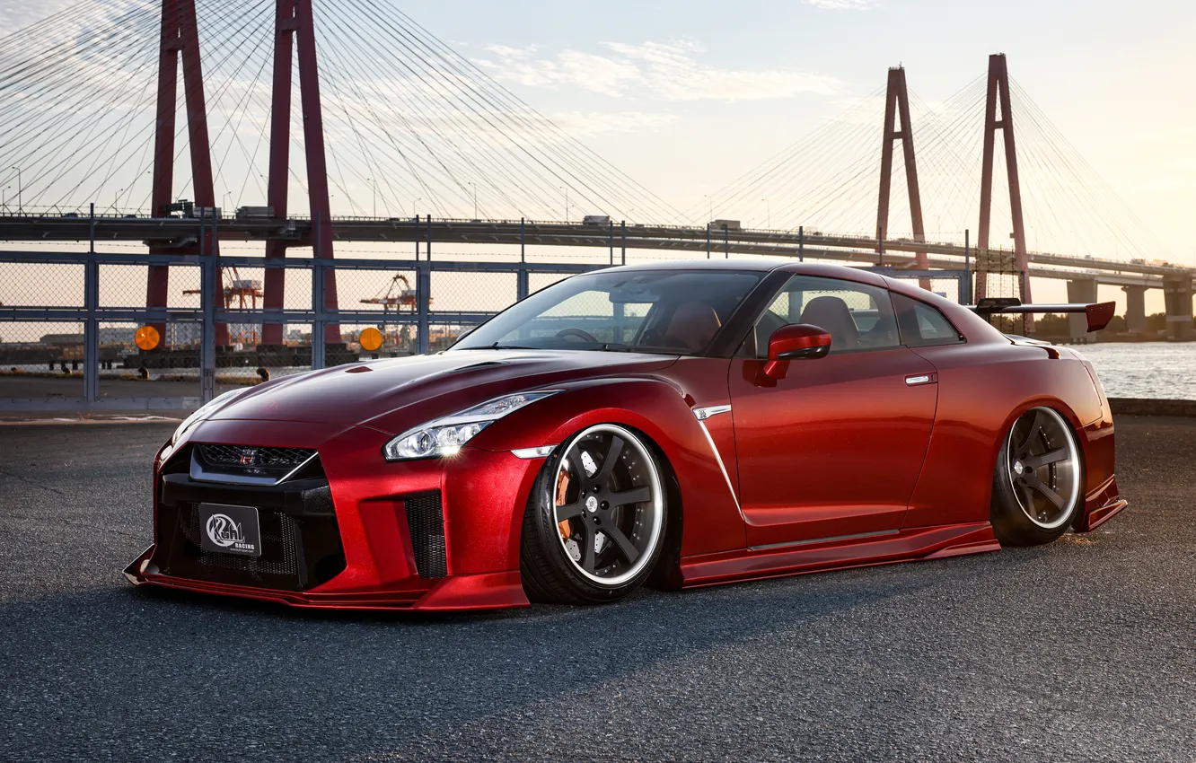 Фото обои Nissan, Red, GT-R, Nissan GT-R, Sportcar
