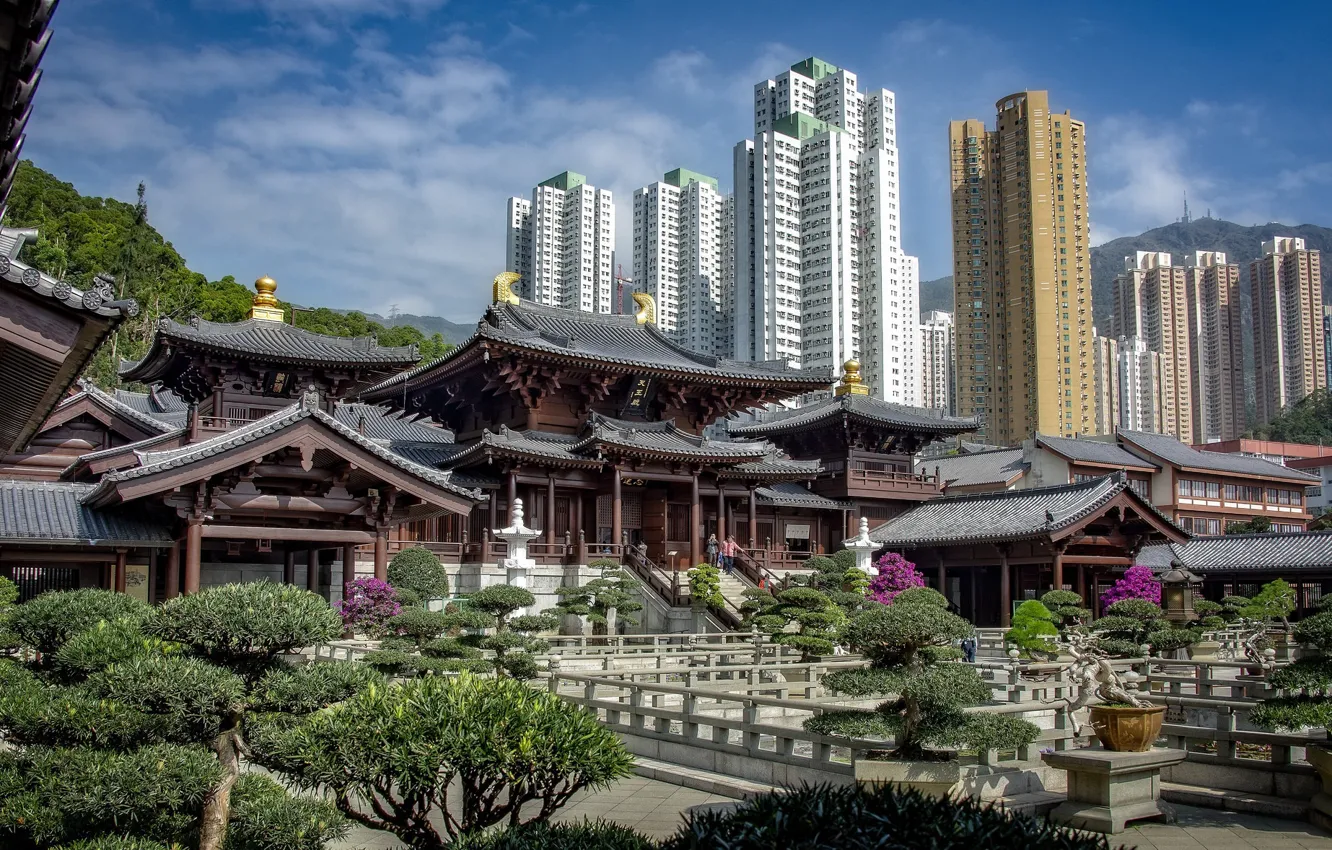 Фото обои город, Гонконг, Китай
