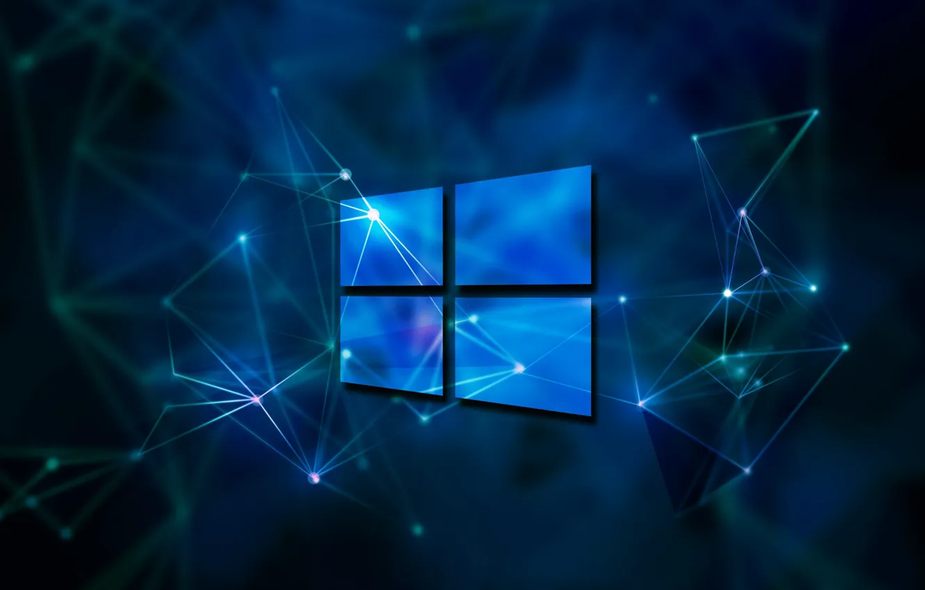 Фото обои windows, синий фон, Windows 10