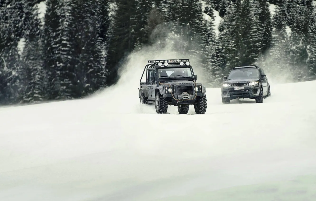 Фото обои car, ice, Land Rover, cars, race, speed, snown