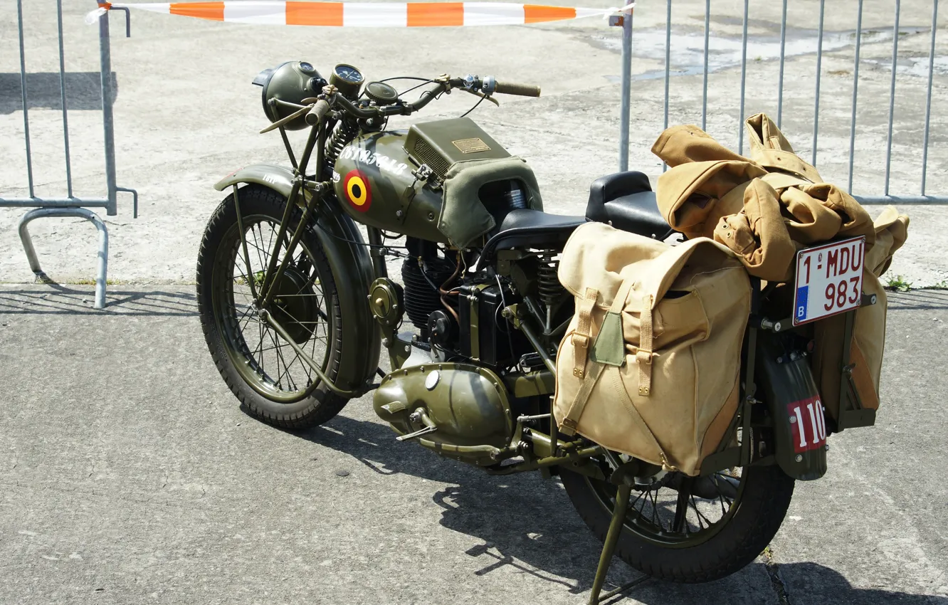 Фото обои мотоцикл, военный, времен, второй, мировой войны