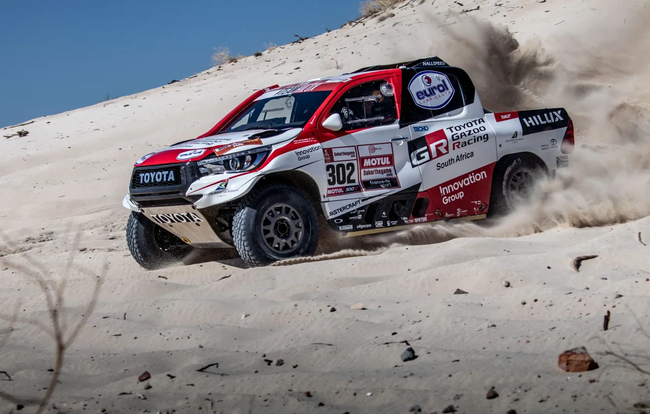 Фото обои Toyota, Rally, Dakar, Toyota Hilux, 2019, Toyota Hilux Rally Dakar 2019