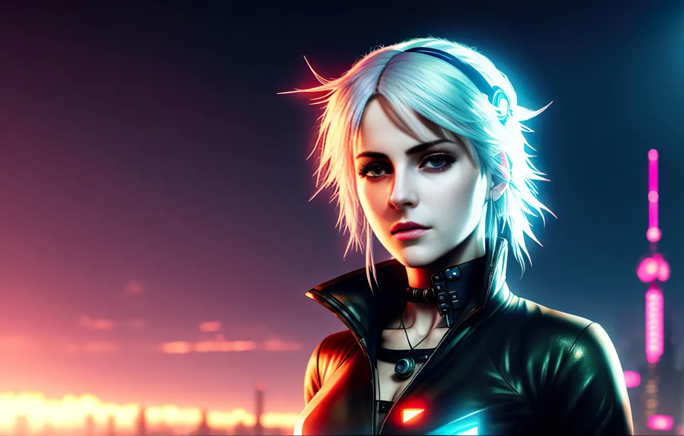 Фото обои girl, art, Cyberpunk, Stable Diffusion, Neuronet, AI Art, original ai-artwork