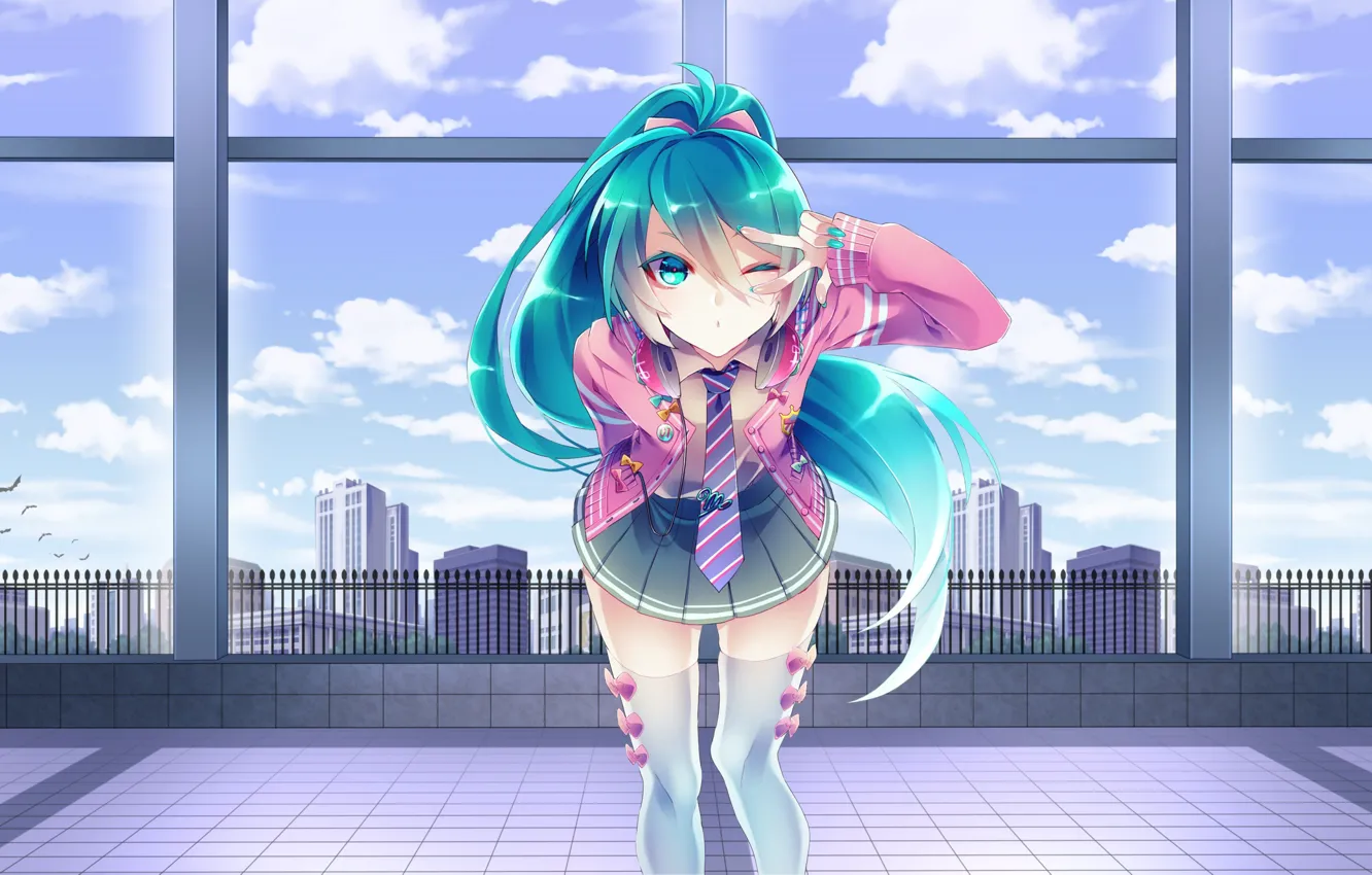 Фото обои girl, vocaloid, hatsune miku, anime