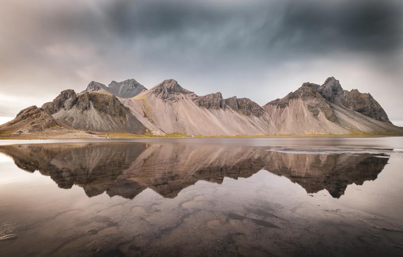 Фото обои sea, landscape, mountains, reflection