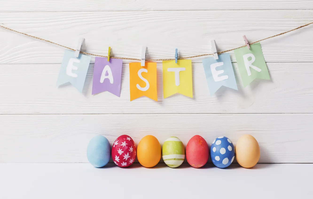 Фото обои яйца, пасха, гирлянда, Праздник, православный праздник