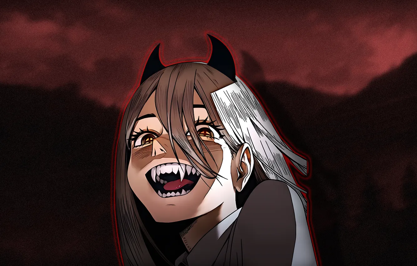 Фото обои red, minimalism, artwork, orange eyes, anime girls, open mouth, simple background, looking at viewer