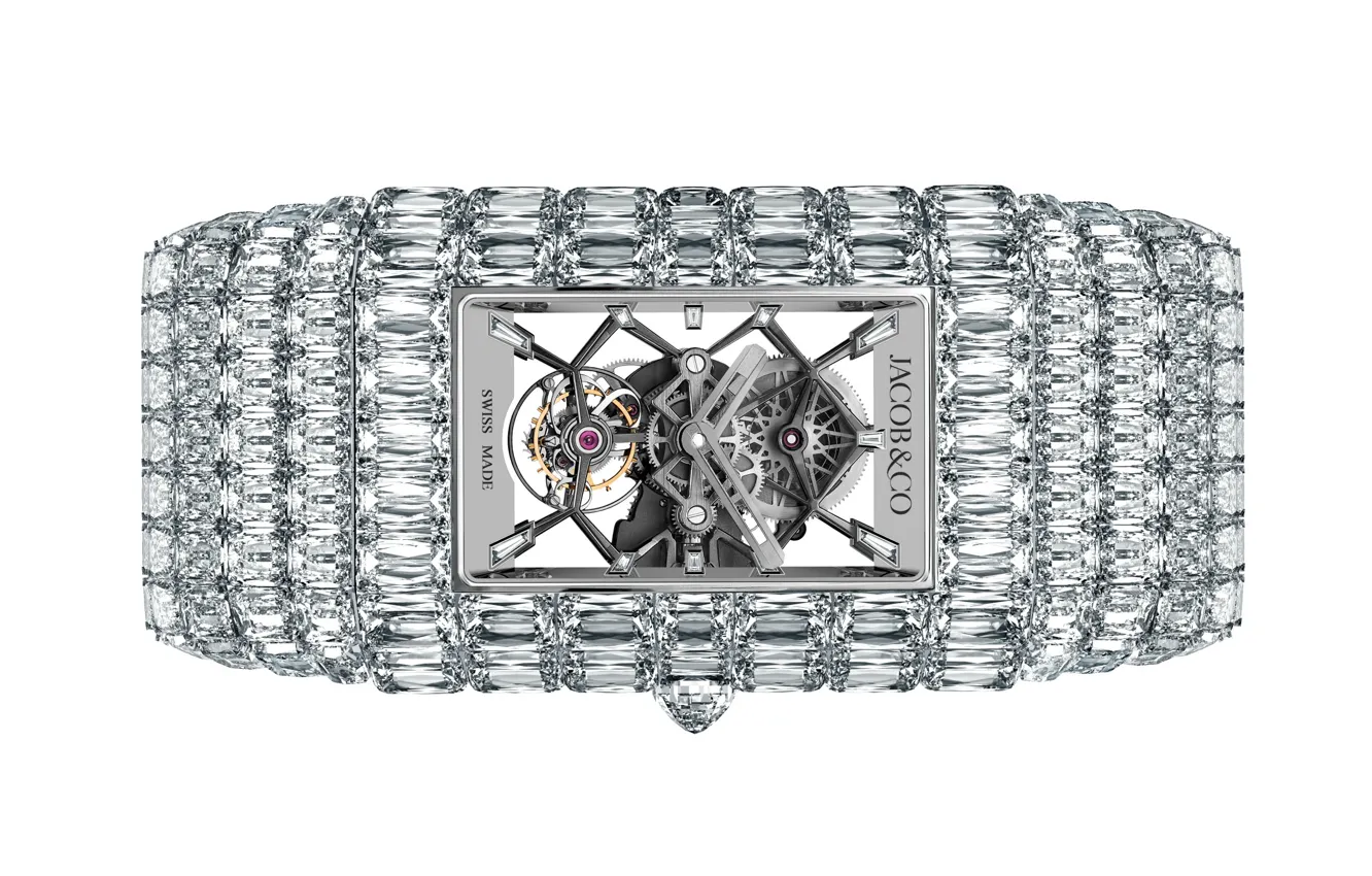 Фото обои часы, бриллианты, белый фон, роскошь, эксклюзив, Billionaire, Ashoka, Jacob & Co
