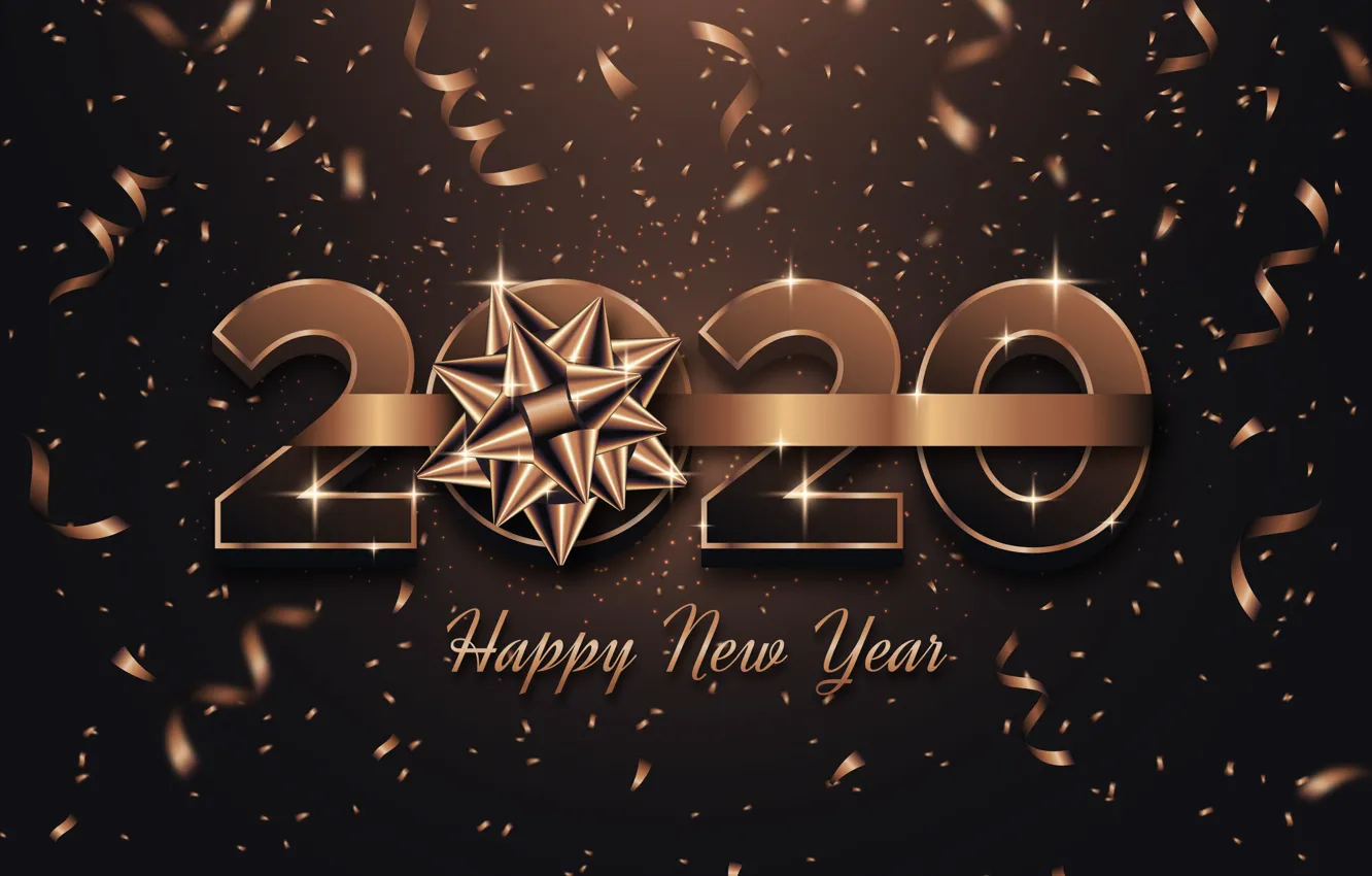 Фото обои праздник, Новый год, украшение, открытка, 2020, Конфетти, new-year-2020