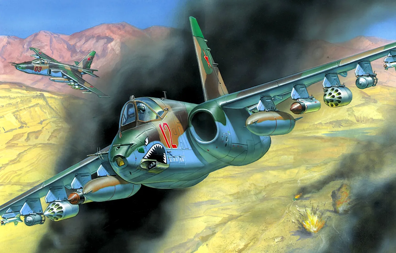 Фото обои СССР, Су-25, Soviet Air Force, Soviet Attack Aircraft