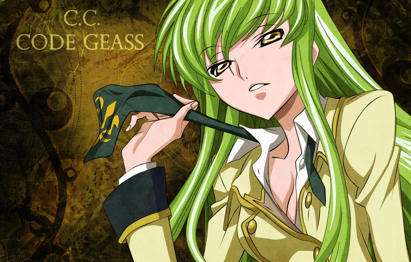 Фото обои зеленые волосы, art, code geass, код гиас, c.c., takahiro himura