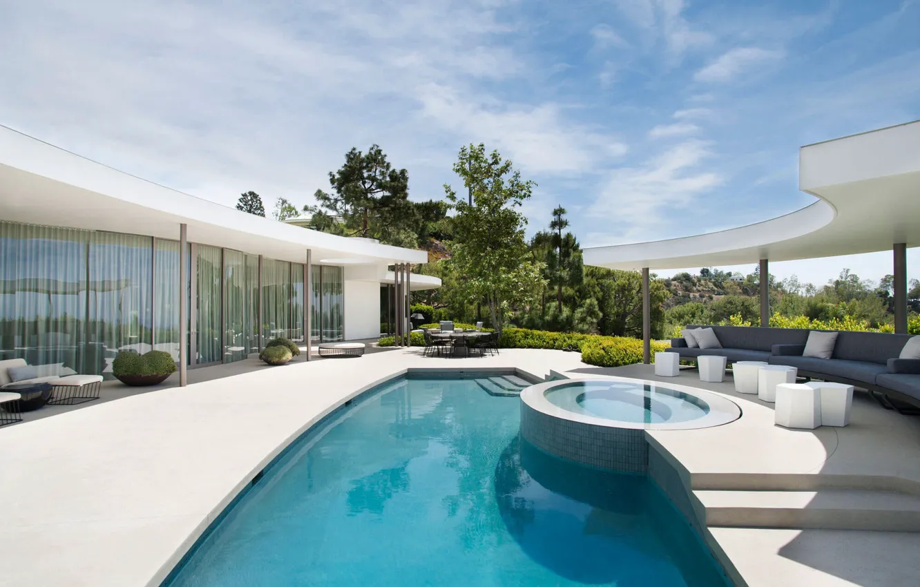 Фото обои стиль, вилла, бассейн, Калифорния, архитектура, терраса, Beverly Hills