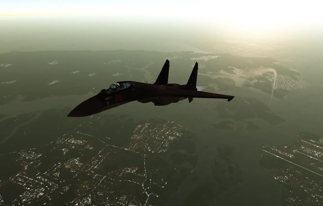 Фото обои airplane, scenery, digital art, environment, Game Simulator