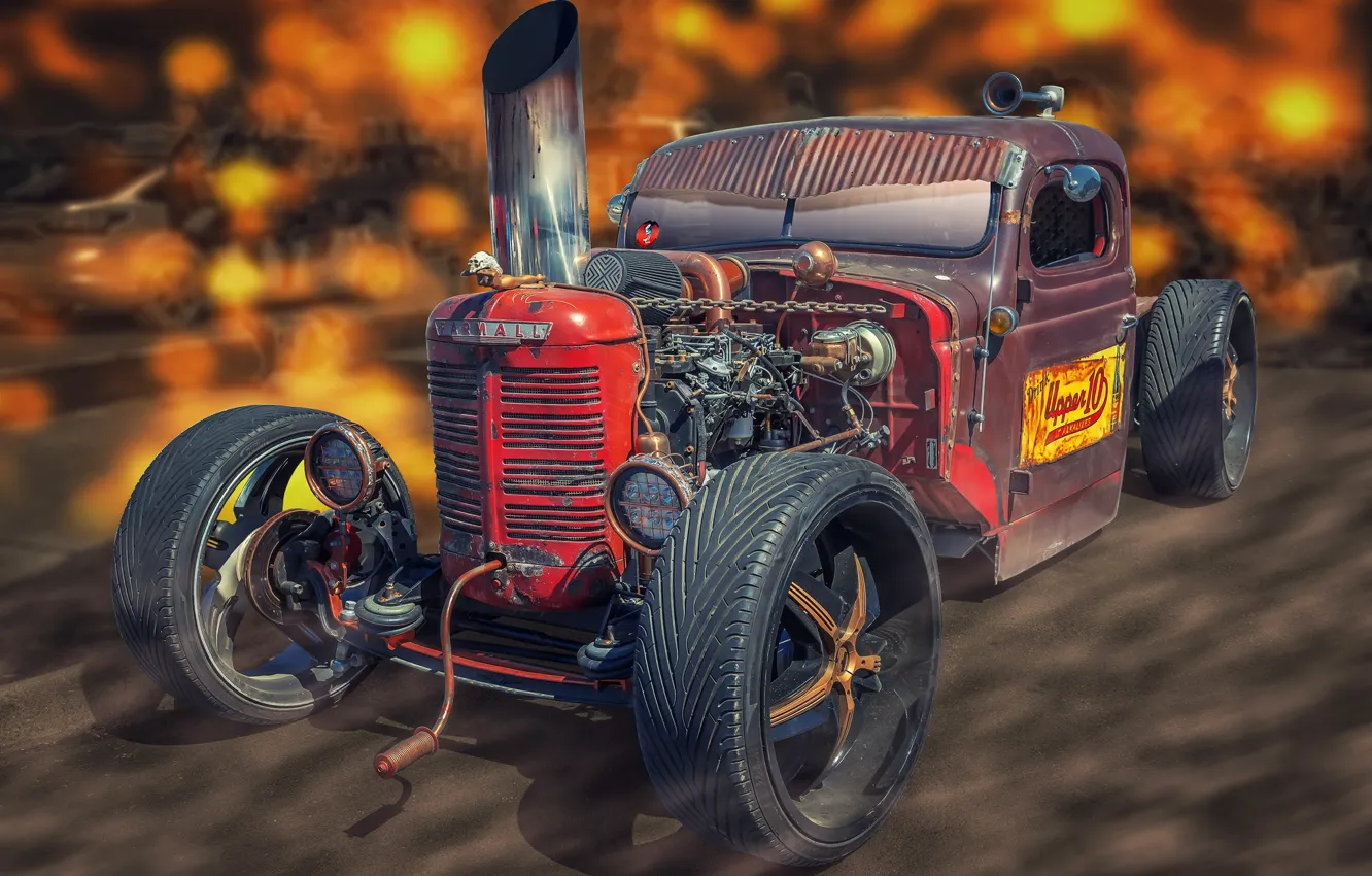 Фото обои дизайн, фон, Tractor Car, FarmAll Rat Rod