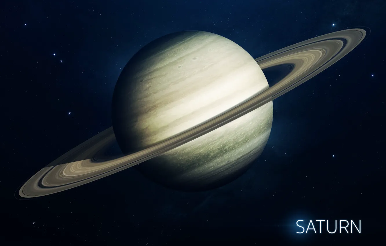 Фото обои Сатурн, Звезды, Планета, Космос, Ягоды, Saturn, Арт, Stars