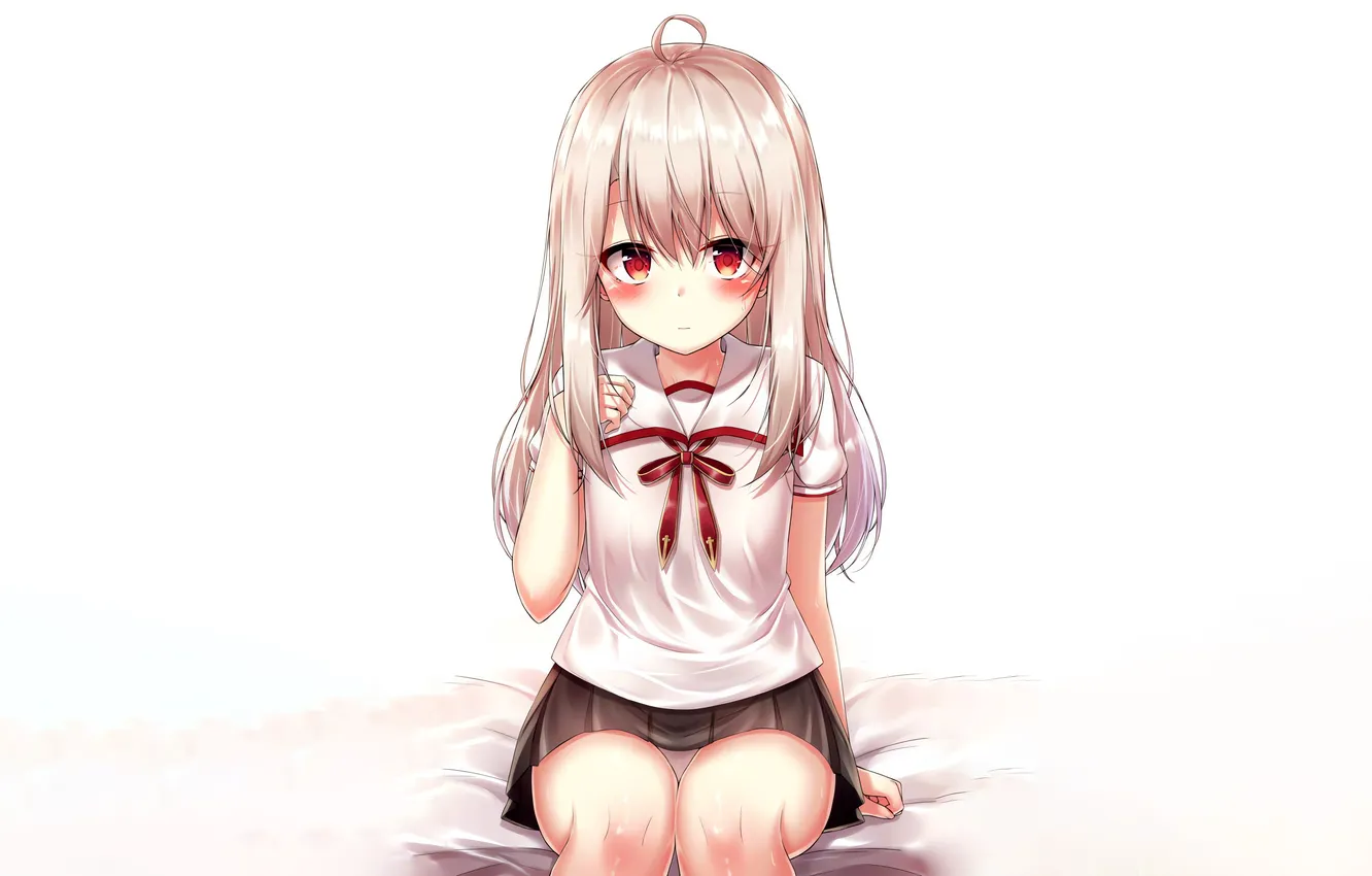Фото обои girl, sexy, lingerie, pantsu, school uniform, panties, pink hair, long hair