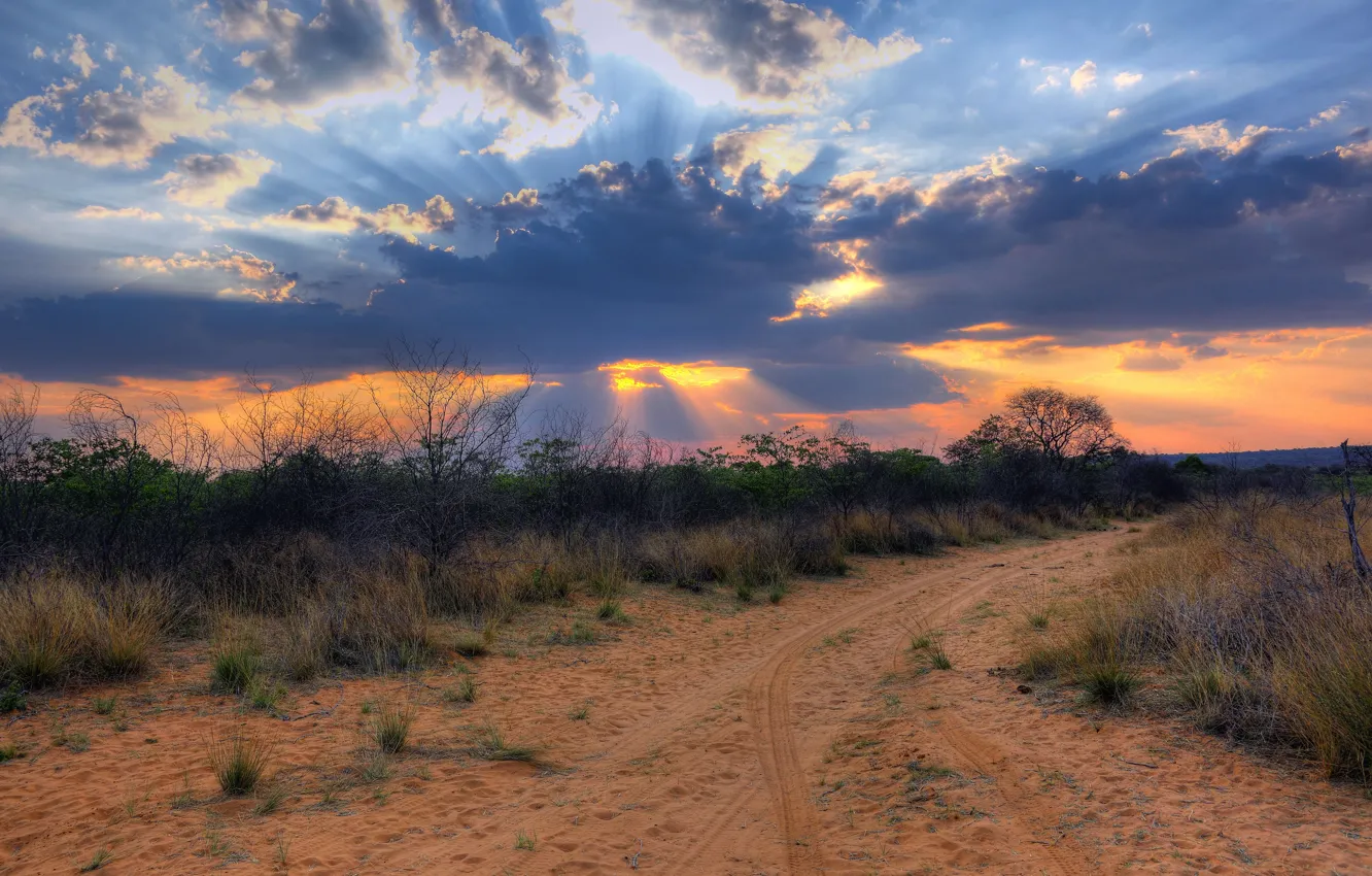 Фото обои облака, пейзаж, закат, пустыня, Африка, Намибия, Южная Африка