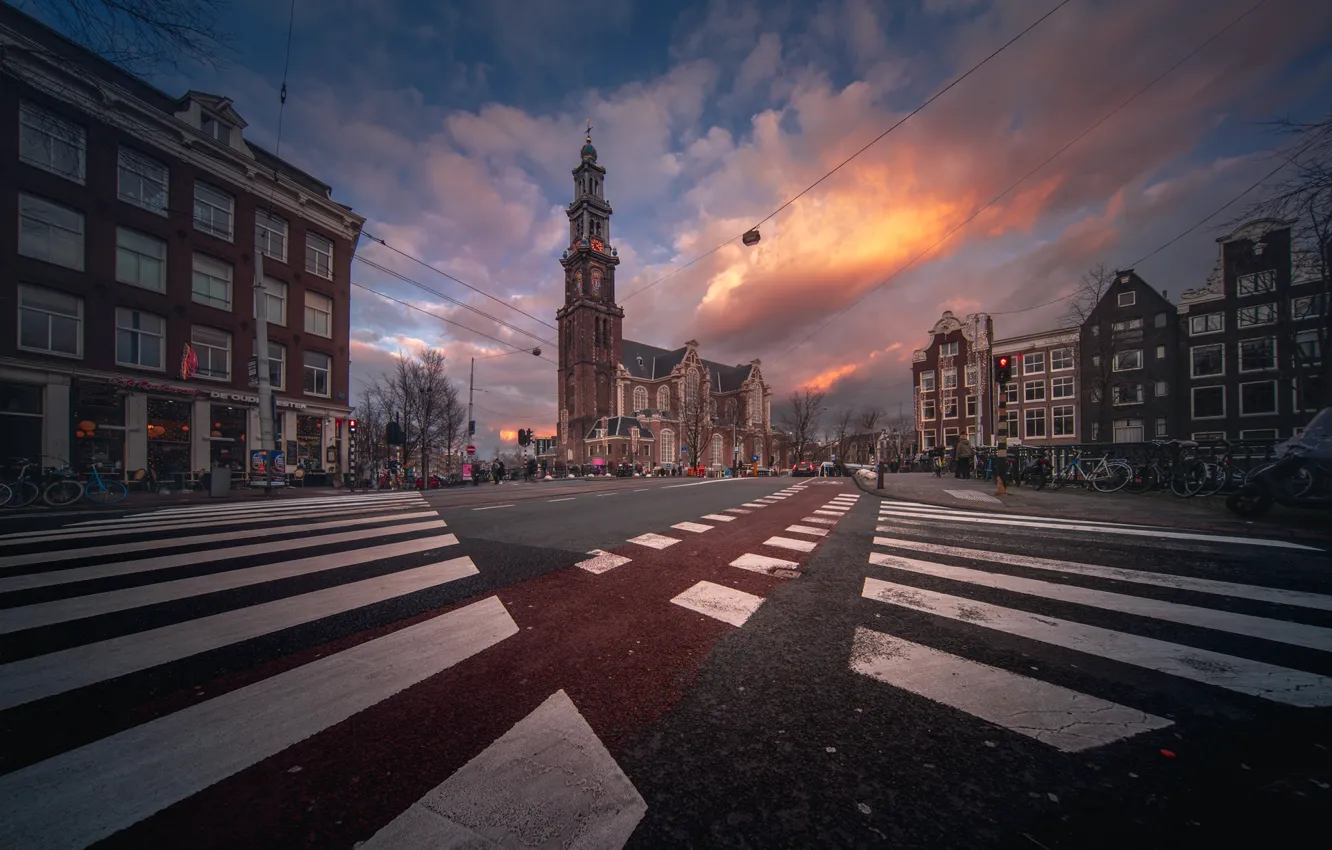 Фото обои транспорт, улица, здания, зебра, Amsterdam - My Home