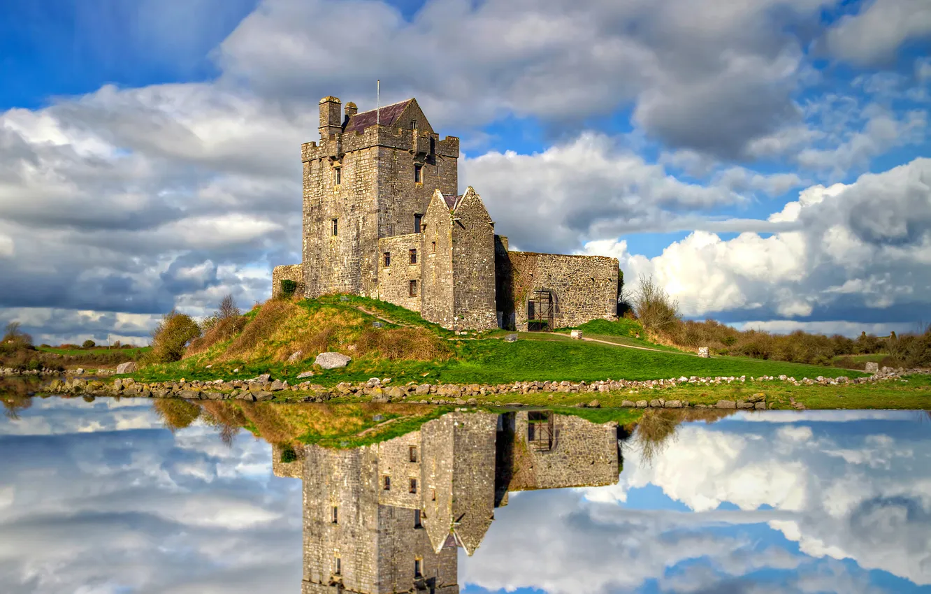 Фото обои green, fortress, ireland, history, irish, historical, fortification, galway