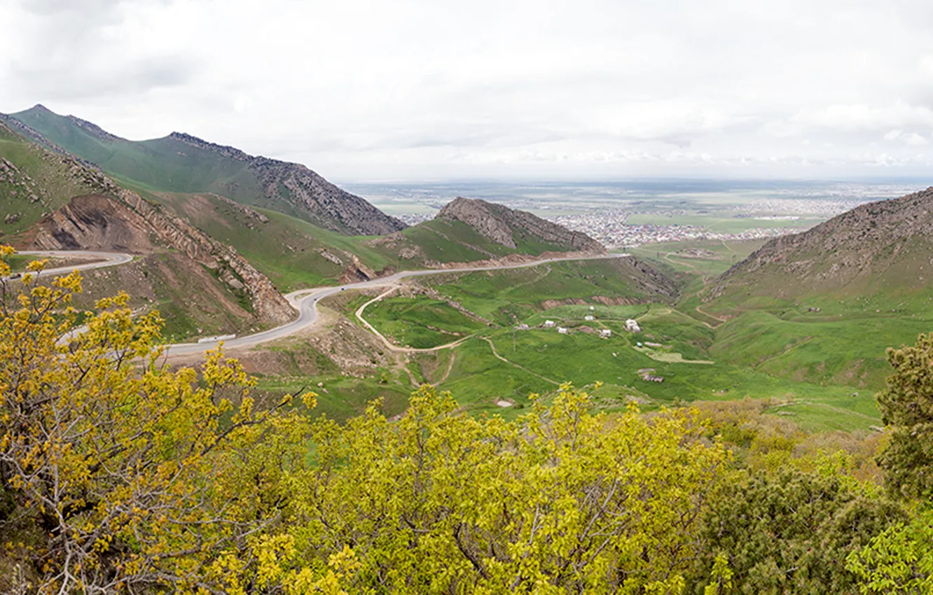 Фото обои панорама, panorama, Дагестан, Dagestan, Makhachkala, перевалы, Махачкала
