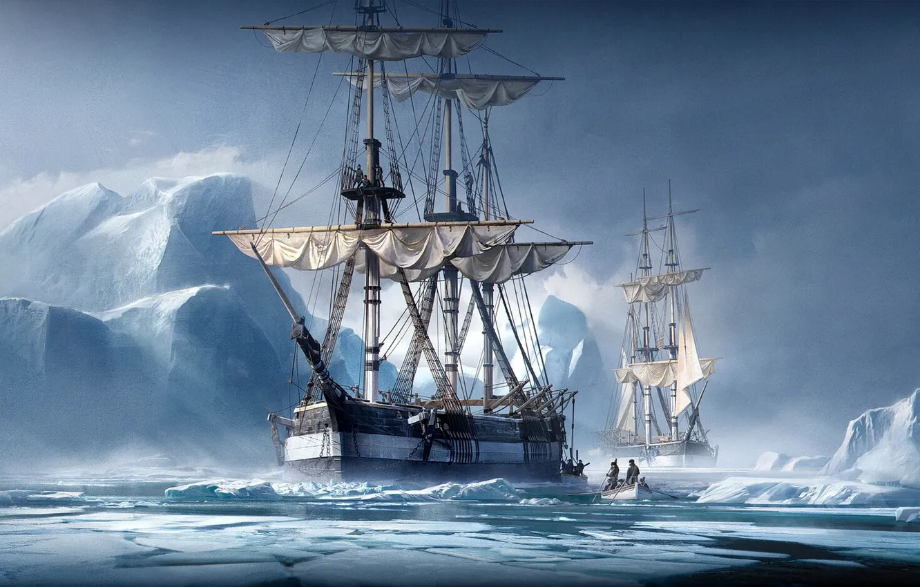 Фото обои figure, ship, sailboat