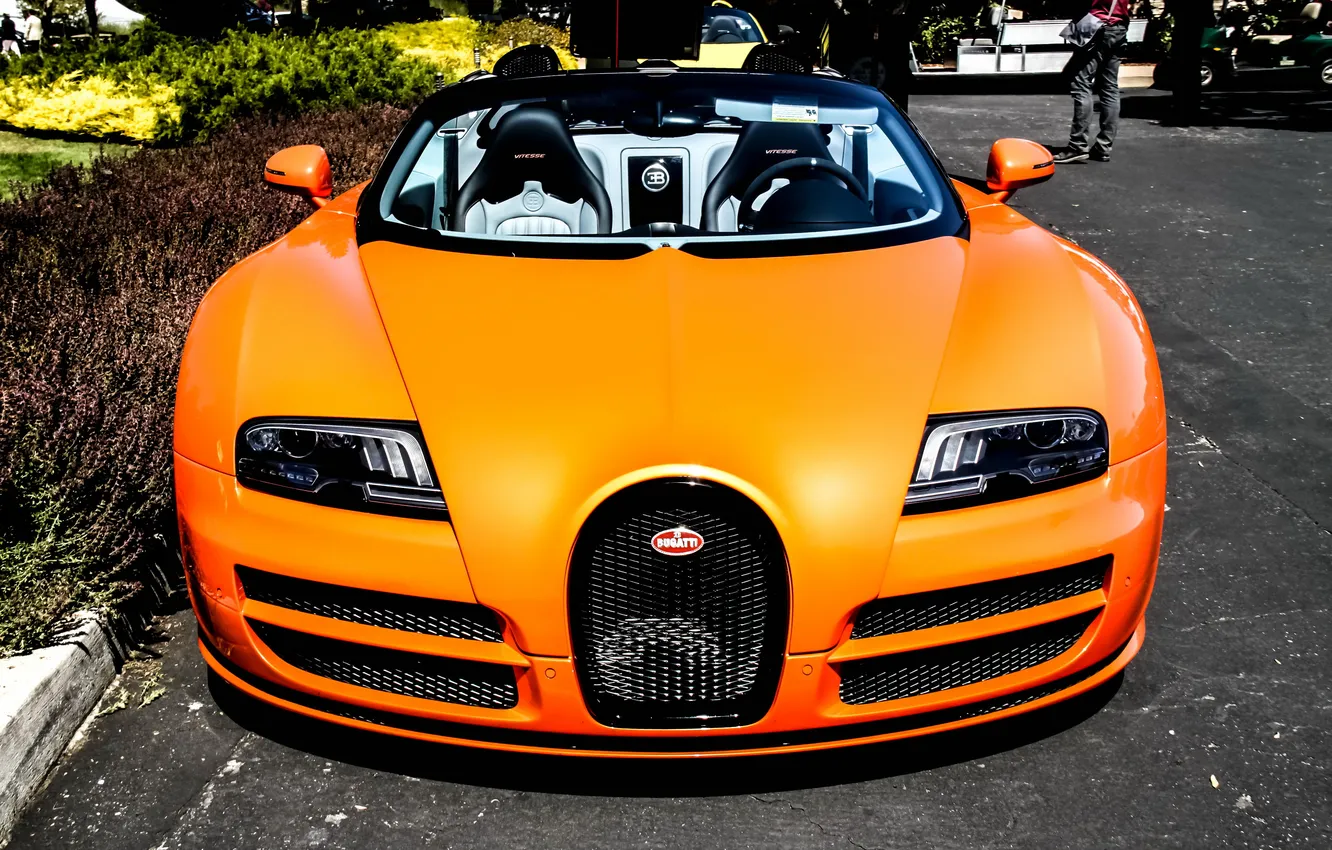 Фото обои veyron, bugatti, orange