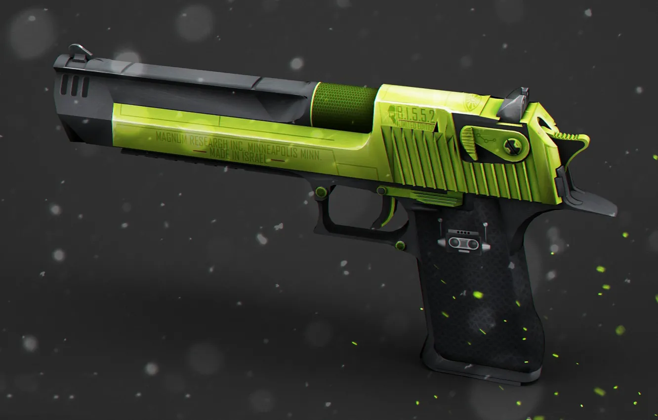 Фото обои пыль, искра, серый фон, desert eagle, workshop, cs go, gunsmith, green boost