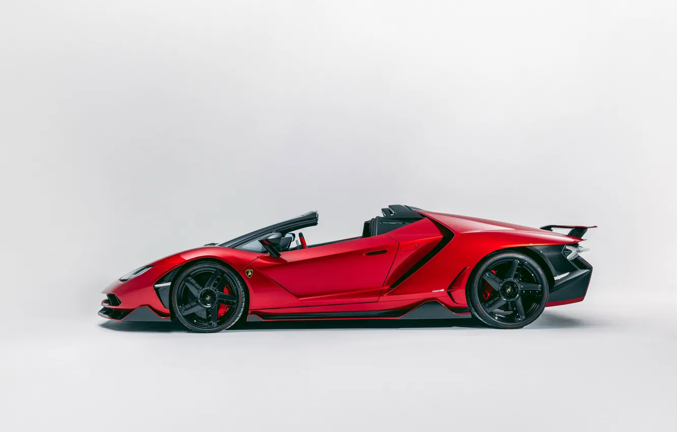 Фото обои Lamborghini, red, perfection, side view, Centenario, Lamborghini Centenario Roadster