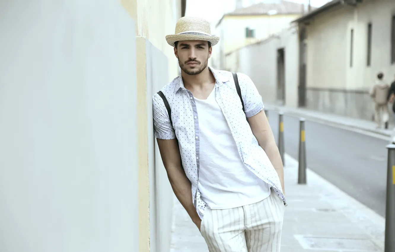 Фото обои взгляд, шляпа, мужчина, парень, Mariano Di Vaio