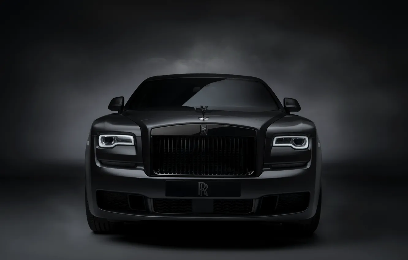 Фото обои Rolls-Royce, Ghost, вид спереди, Black Badge, 2019