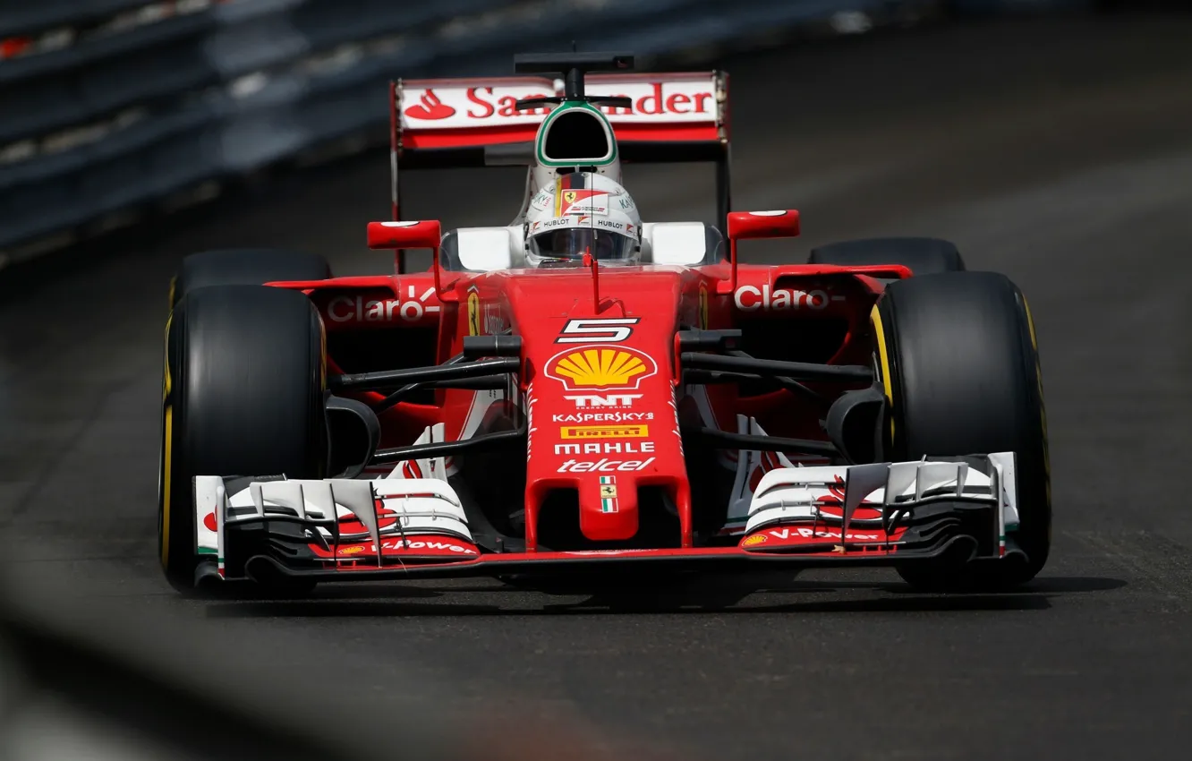 Фото обои Феррари, Ferrari, Vettel, Феттель, Передок
