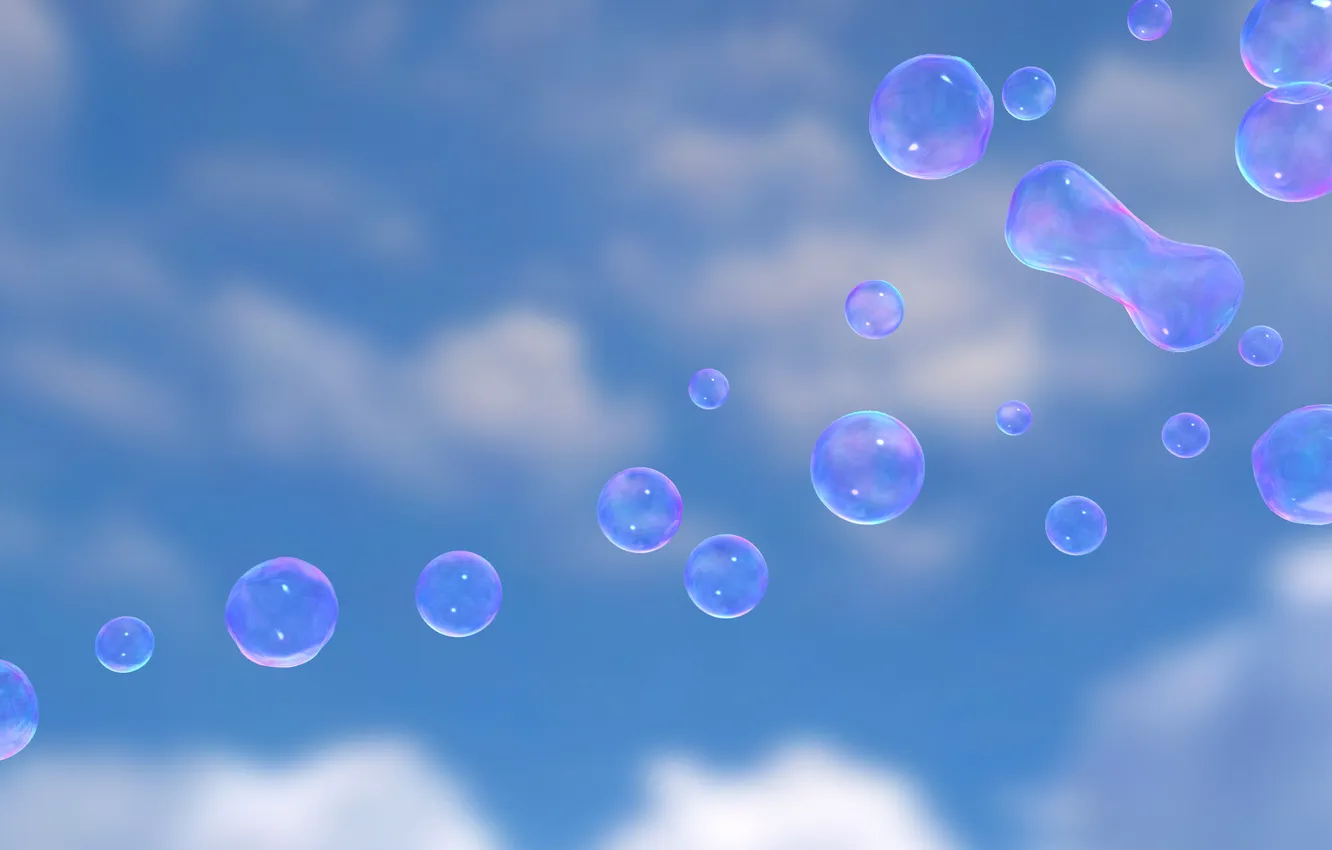 Фото обои пузыри, разноцветные, мыльные