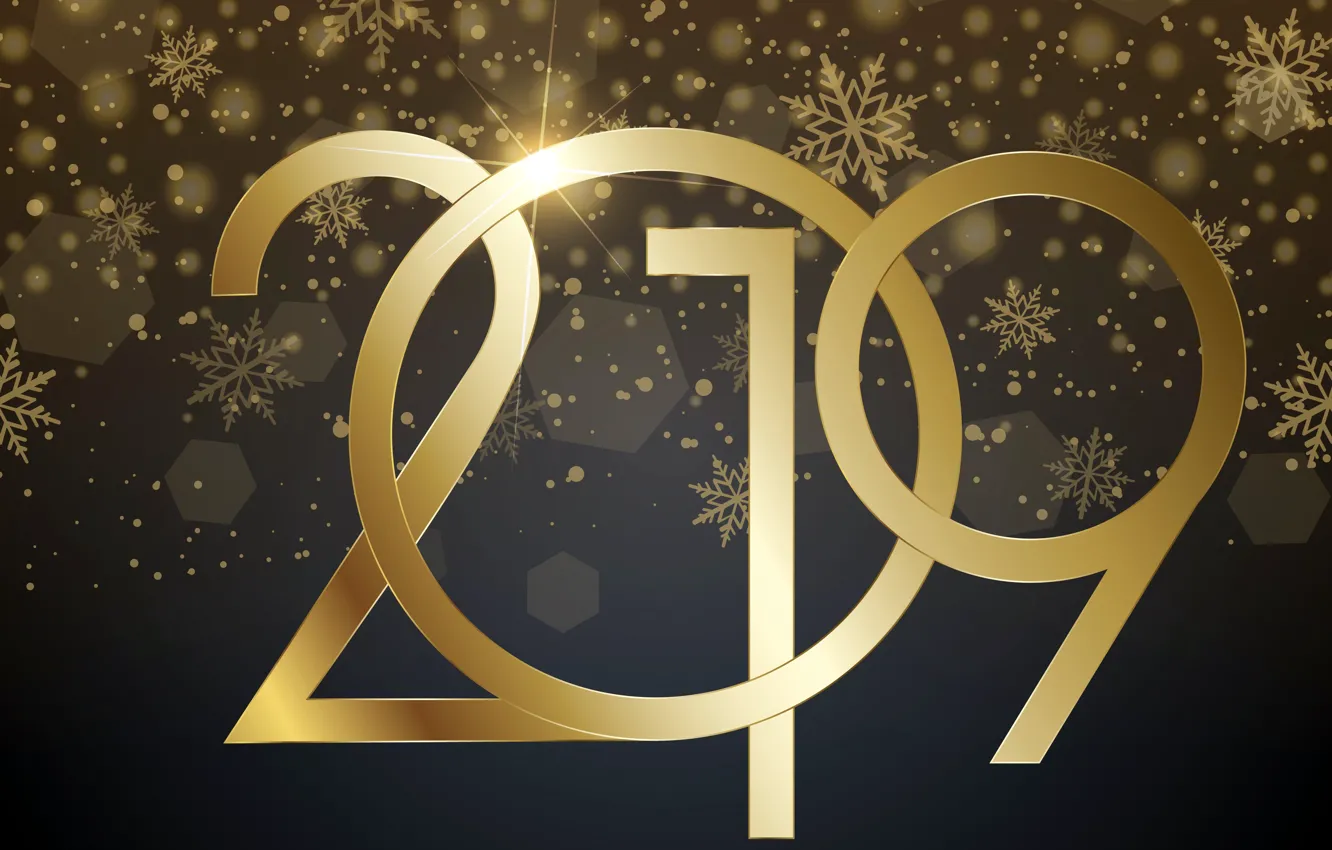 Фото обои золото, Новый Год, цифры, golden, черный фон, black, background, New Year