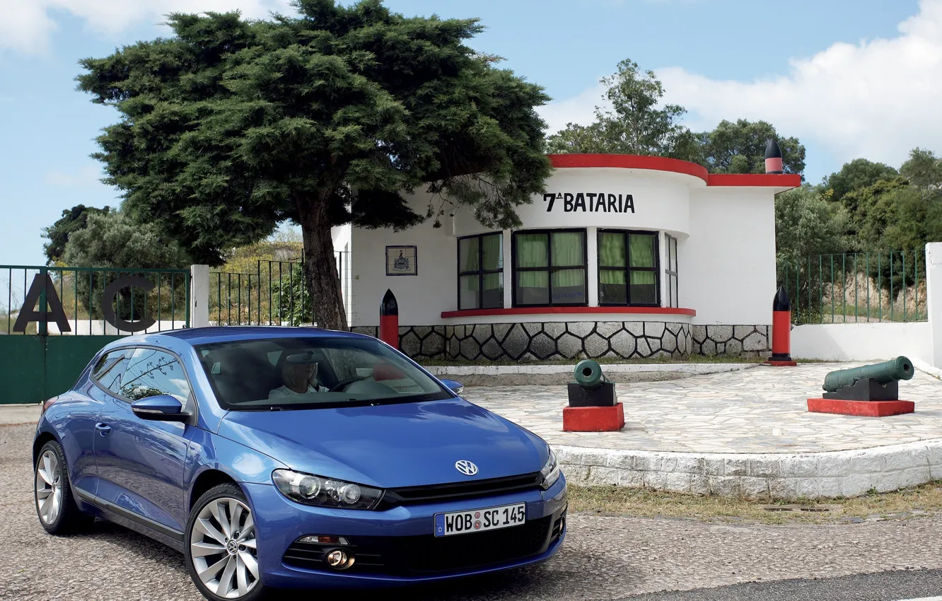 Фото обои машины, синий, volkswagen, scirocco