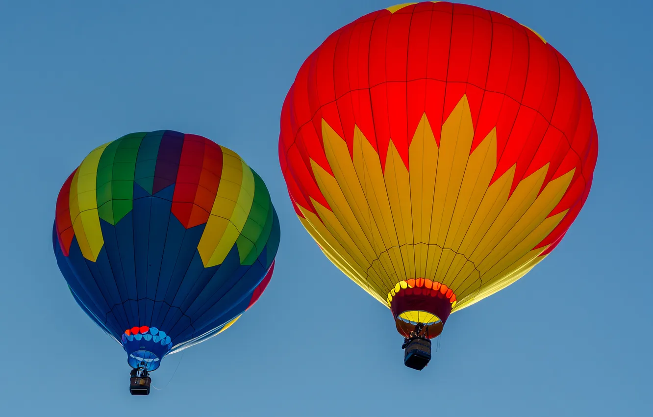 Фото обои небо, полет, воздушный шар, корзина