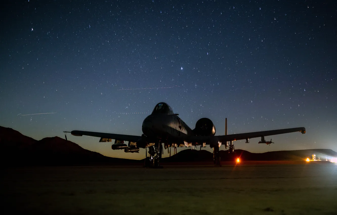 Фото обои ВВС США, Fairchild Republic A-10 Thunderbolt II, американский одноместный двухдвигательный штурмови