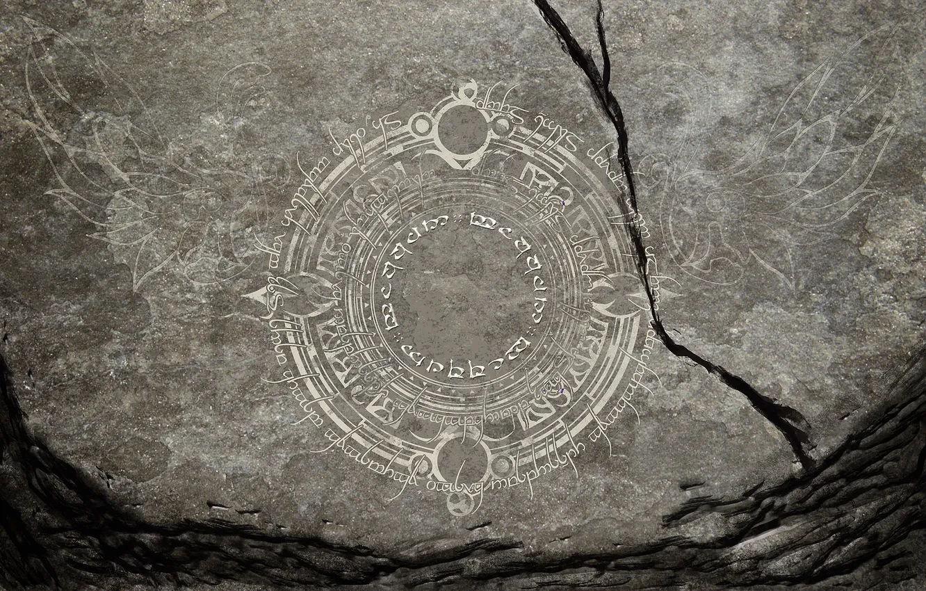Фото обои трещины, серый, фон, узор, камень, арт, письмена