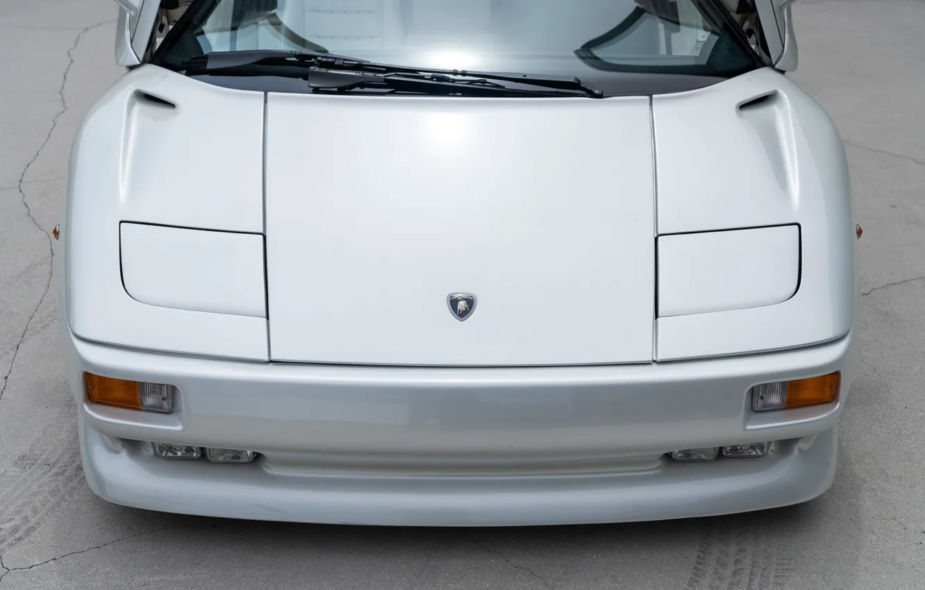 Фото обои белый, Lamborghini, ламбо, вид спереди, Diablo, Lamborghini Diablo