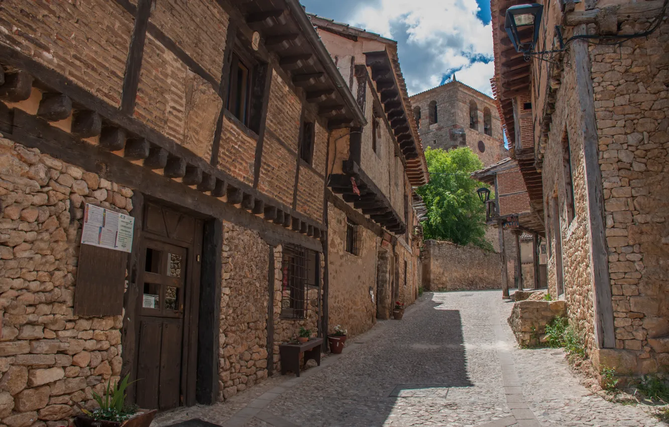 Фото обои Дома, Город, Улица, Здания, Дорожка, Street, Road, Medieval