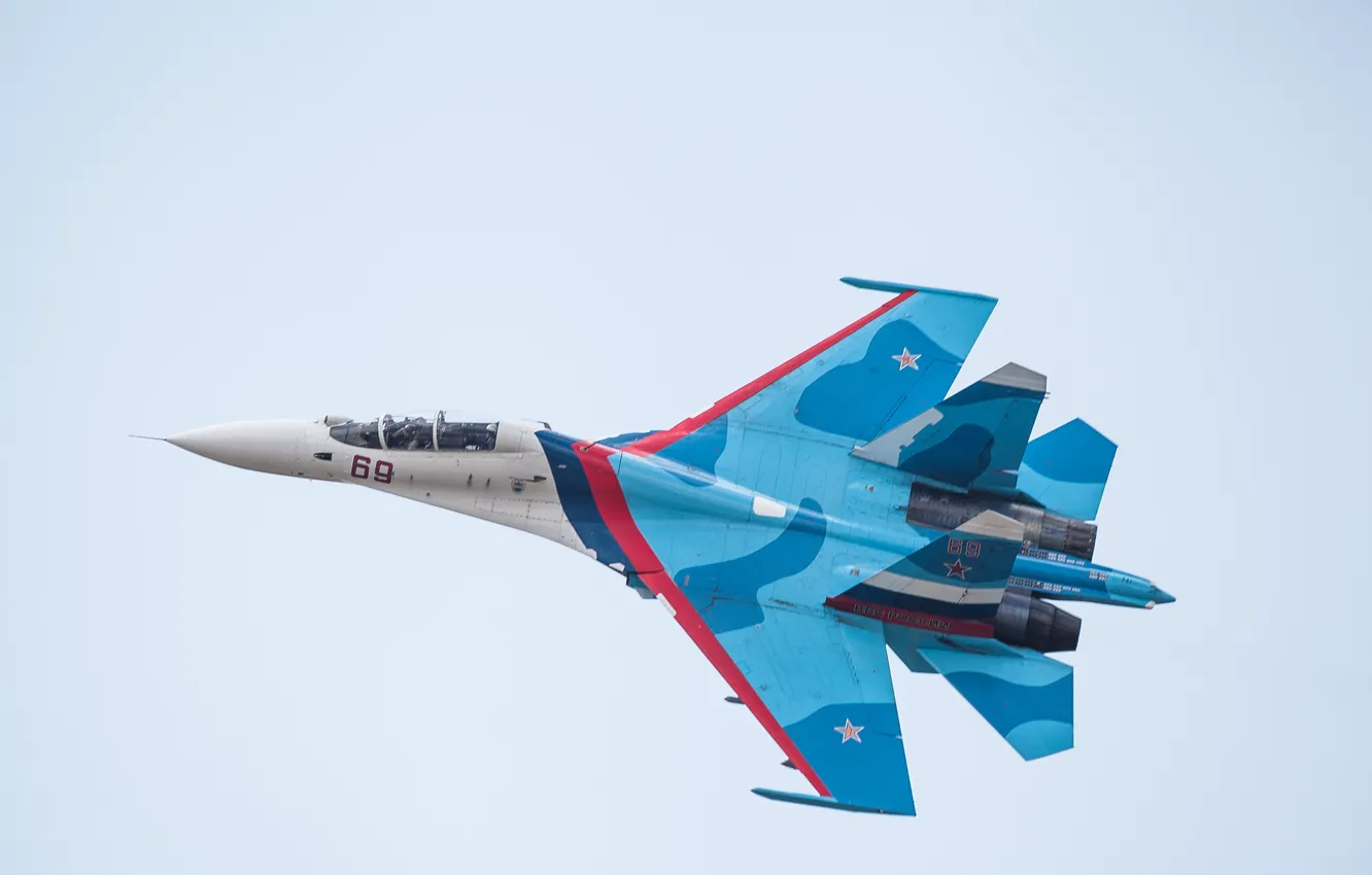 Фото обои полет, истребитель, Flanker, Су-27