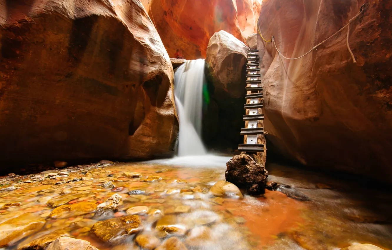 Фото обои nature, waterfall, utah, canyons