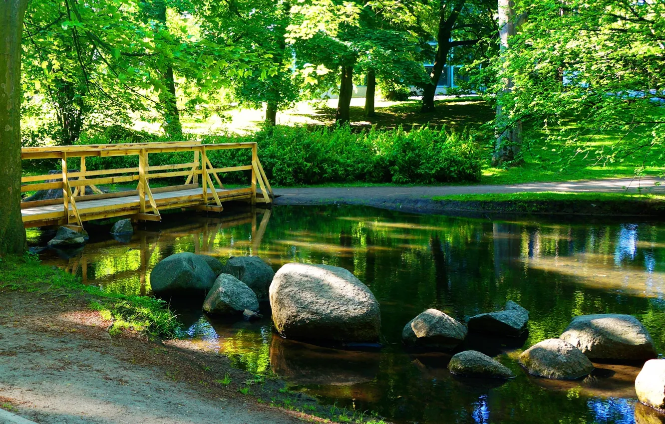 Фото обои river, water, park