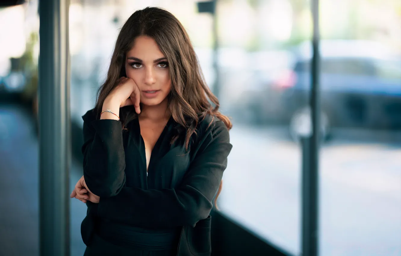 Фото обои взгляд, девушка, лицо, фон, брюнетка, красотка, Sabrina