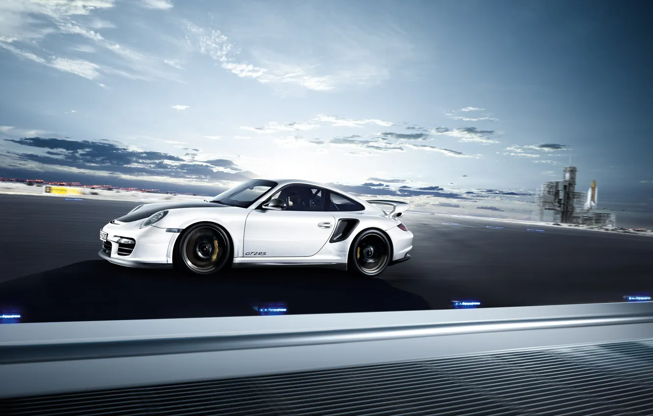 Фото обои машина, скорость, трасса, Porsche, шатл, GT2RS