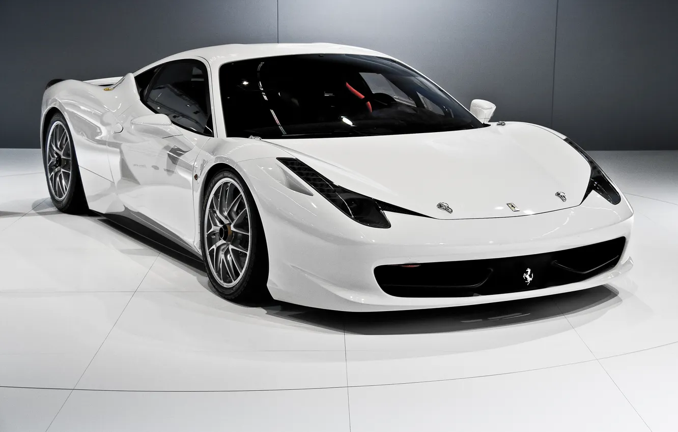 Фото обои Ferrari, 458, White, Challenge