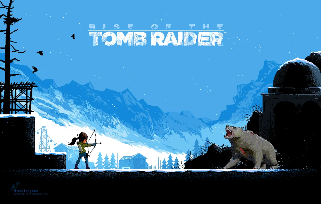 Фото обои Игры, Лара Крофт, Арт, Game, Lara Croft, Rise of the Tomb Raider